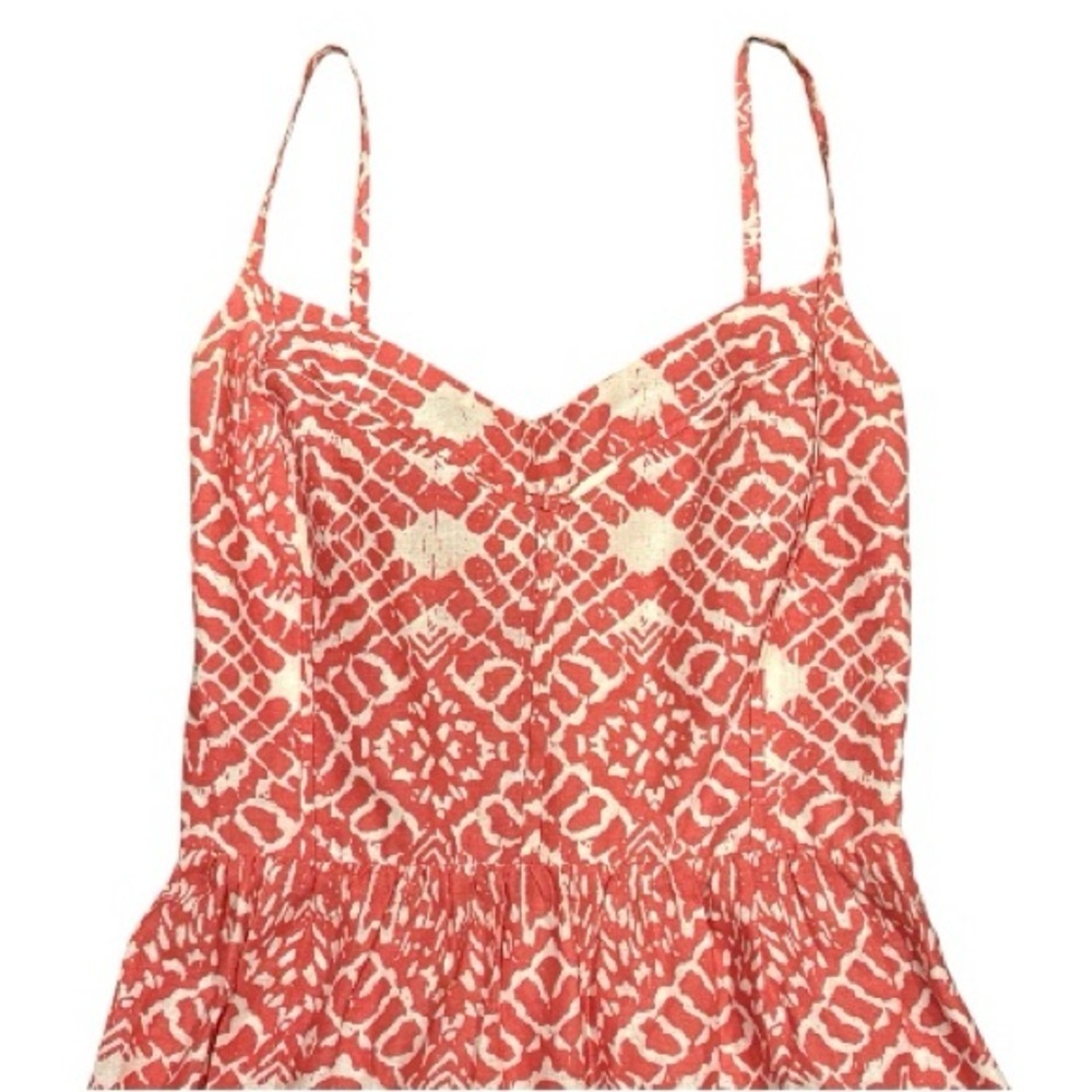 Betsey Johnson Maxi Dress Womens Size 6 Coral Tiered Smocked Adjustable Straps - Picture 5 of 8